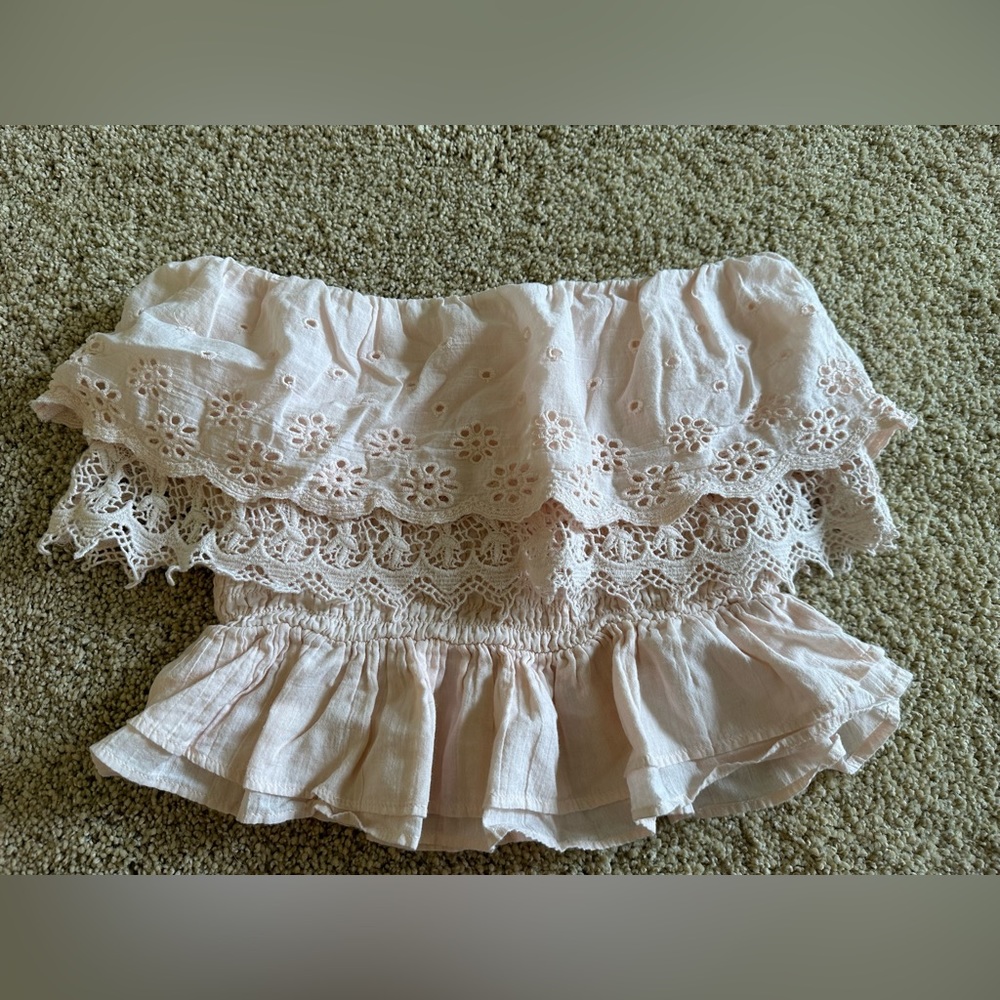 American Eagle light pink tube top/crop top